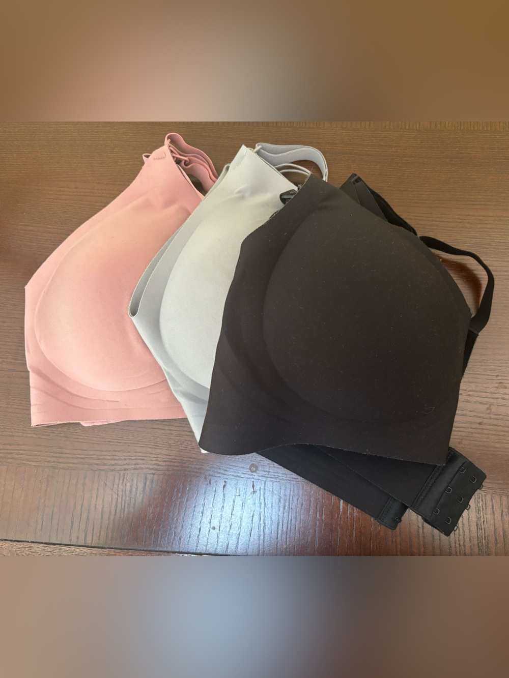 3-Pack Seamless Nursing Bras in Black, Gray, Pink